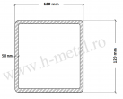 Teava patrata inox 120x120x5.0 mm 1